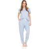 image:imageBEARPAW 2PC Pajamas For Women Logo Print Jersey Short Sleeve VNeck TShirt and Jogger Comfy Loungewear and Sleepwear