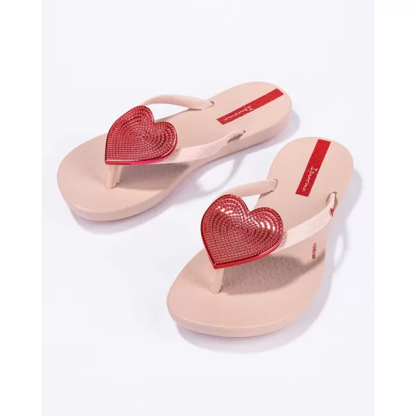 imageIpanema Wave Heart II Kids Flip Flops  Stylish and Comfortable Summer Sandals with NonSlip Sole for Active PlayPinkRed