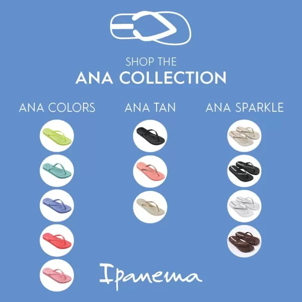imageIpanema Womens Ana Collection Flip FlopsAna Tan  BluePearly Blue