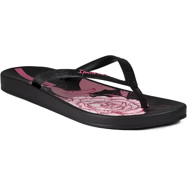 imageIpanema Womens Ana Temas XIII Flip Flops  Comfortable amp Stylish Summer Sandal with Flower Prints Anatomic Footbed amp NonSlip SoleBlackPink