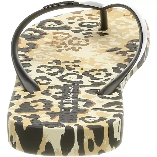imageIpanema Womens Animal Print Flip Flops  Comfortable amp Trendy Summer Sandals with Animal Print Anatomic Footbed amp NonSlip SoleBeige Black