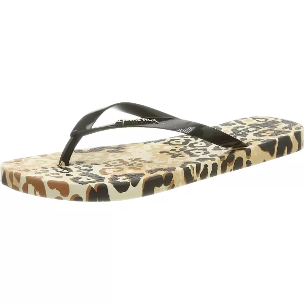 imageIpanema Womens Animal Print Flip Flops  Comfortable amp Trendy Summer Sandals with Animal Print Anatomic Footbed amp NonSlip SoleBeige Black
