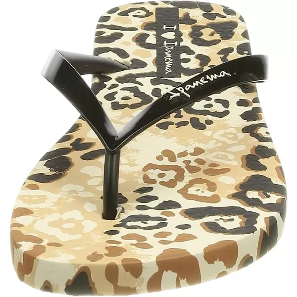 imageIpanema Womens Animal Print Flip Flops  Comfortable amp Trendy Summer Sandals with Animal Print Anatomic Footbed amp NonSlip SoleBeige Black
