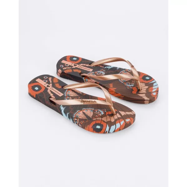 imageIpanema Womens Animal Print Flip Flops  Comfortable amp Trendy Summer Sandals with Animal Print Anatomic Footbed amp NonSlip SoleBrownMetallic Pink