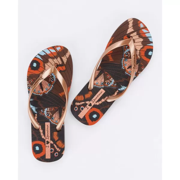 imageIpanema Womens Animal Print Flip Flops  Comfortable amp Trendy Summer Sandals with Animal Print Anatomic Footbed amp NonSlip SoleBrownMetallic Pink