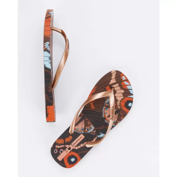 imageIpanema Womens Animal Print Flip Flops  Comfortable amp Trendy Summer Sandals with Animal Print Anatomic Footbed amp NonSlip SoleBrownMetallic Pink