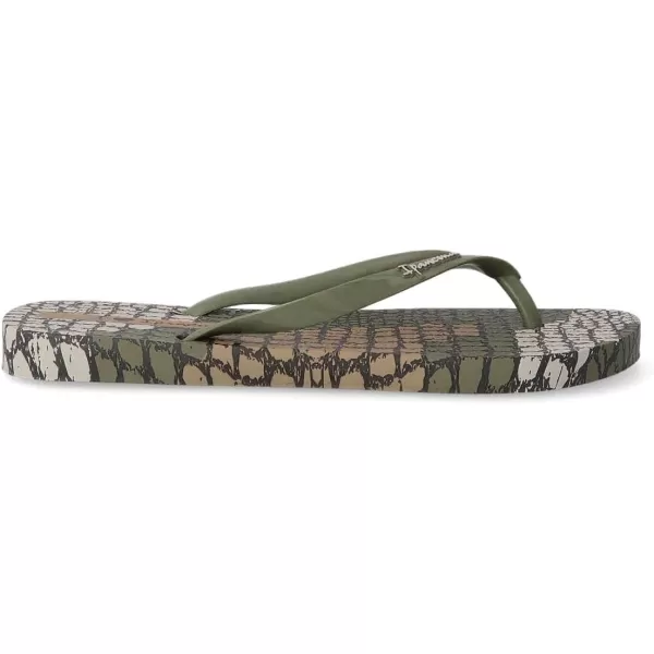imageIpanema Womens Animal Print Flip Flops  Comfortable amp Trendy Summer Sandals with Animal Print Anatomic Footbed amp NonSlip SoleGreen Beige