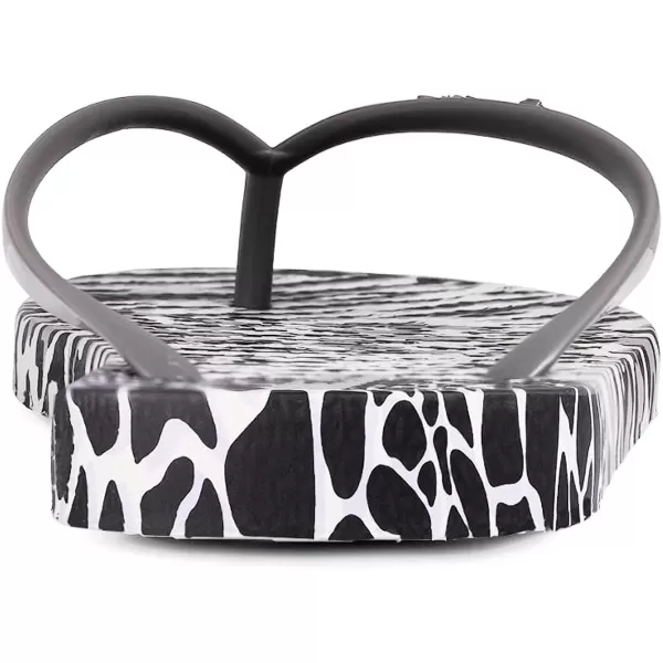 imageIpanema Womens Animal Print Flip Flops  Comfortable amp Trendy Summer Sandals with Animal Print Anatomic Footbed amp NonSlip SoleGreyBlack