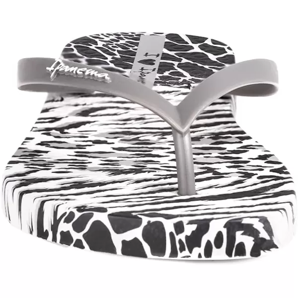 imageIpanema Womens Animal Print Flip Flops  Comfortable amp Trendy Summer Sandals with Animal Print Anatomic Footbed amp NonSlip SoleGreyBlack