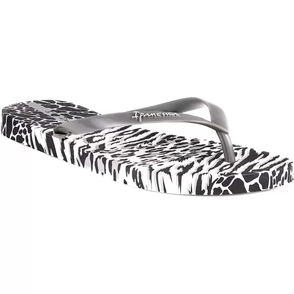 imageIpanema Womens Animal Print Flip Flops  Comfortable amp Trendy Summer Sandals with Animal Print Anatomic Footbed amp NonSlip SoleGreyBlack