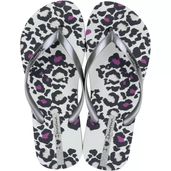 imageIpanema Womens Animal Print Flip Flops  Comfortable amp Trendy Summer Sandals with Animal Print Anatomic Footbed amp NonSlip SoleGreySilver
