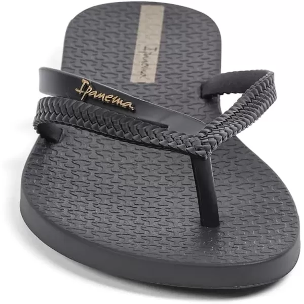 imageIpanema Womens Bossa Flip Flops  Comfortable and Stylish Slipon Sandals for Women with Woven YStrap DesignBlackBlack
