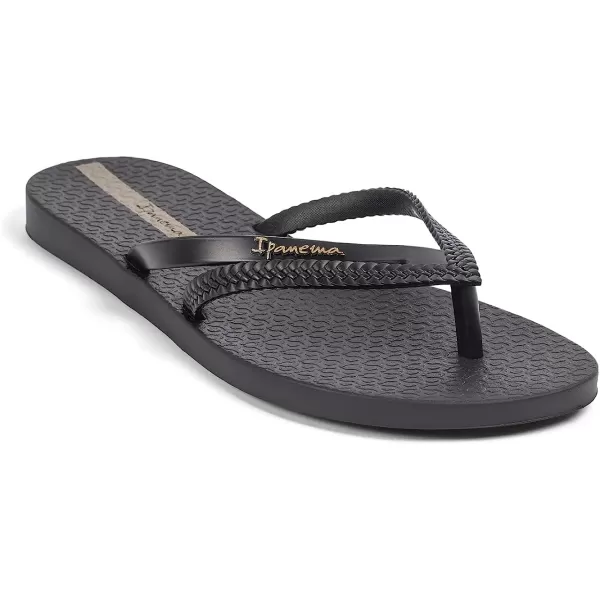 imageIpanema Womens Bossa Flip Flops  Comfortable and Stylish Slipon Sandals for Women with Woven YStrap DesignBlackBlack