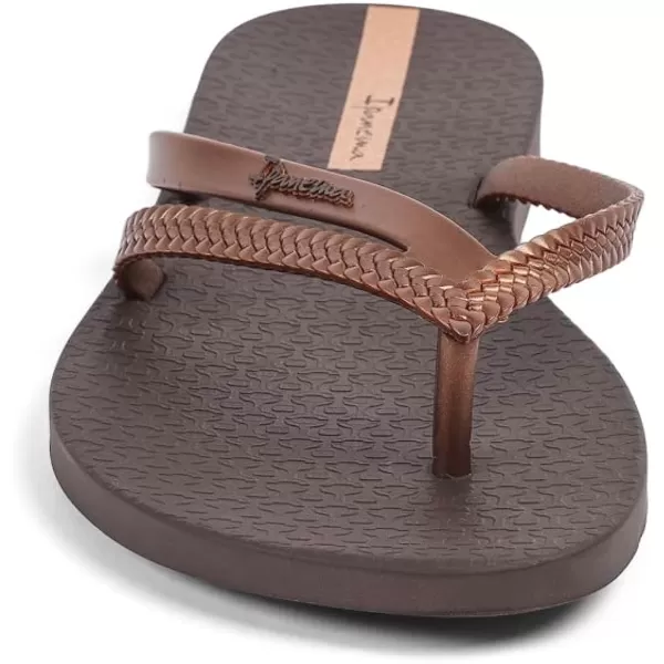 imageIpanema Womens Bossa Flip Flops  Comfortable and Stylish Slipon Sandals for Women with Woven YStrap DesignBrownBronze