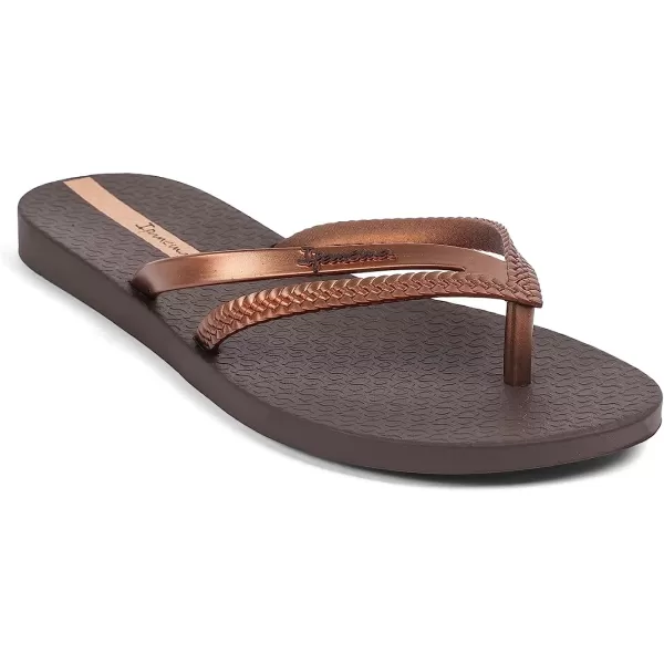 imageIpanema Womens Bossa Flip Flops  Comfortable and Stylish Slipon Sandals for Women with Woven YStrap DesignBrownBronze