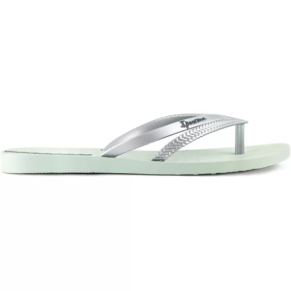 imageIpanema Womens Bossa Flip Flops  Comfortable and Stylish Slipon Sandals for Women with Woven YStrap DesignGreenPearly Silver