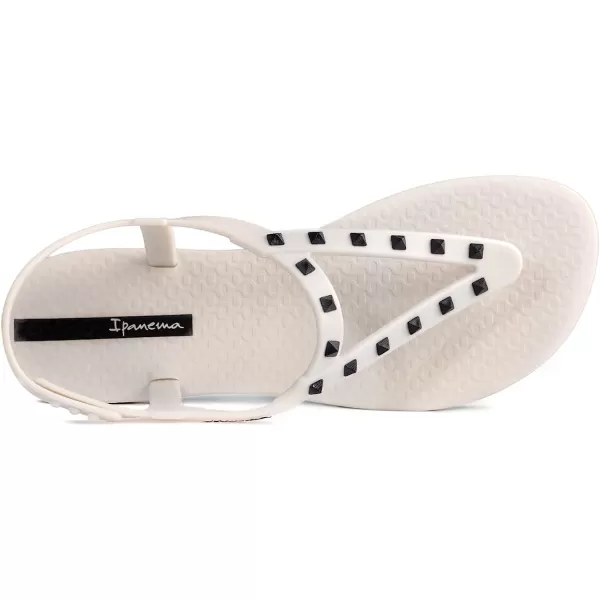 imageIpanema Womens Class Rockstar Sandals  Comfortable and Trendy Studded Sandals for Women with ThongStyle Toe Post and Adjustable Ankle Strap ClosureBeigeBlack