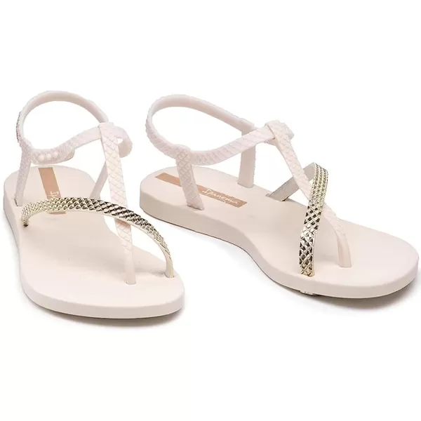 imageIpanema Womens Class Wish II Sandals  Comfortable and Trendy Strappy Sandals for Women with Metallic Snakeskin Texture and Adjustable Ankle StrapBeigeGold