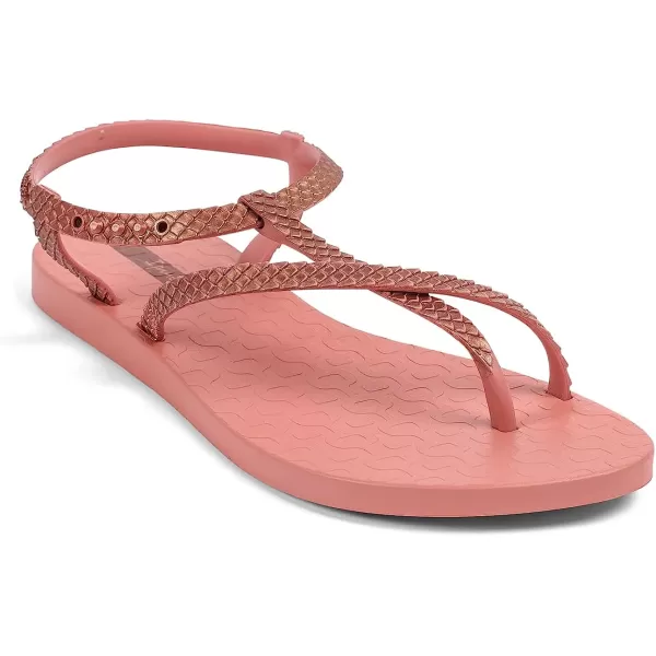 imageIpanema Womens Class Wish II Sandals  Comfortable and Trendy Strappy Sandals for Women with Metallic Snakeskin Texture and Adjustable Ankle StrapPinkMetallic Pink