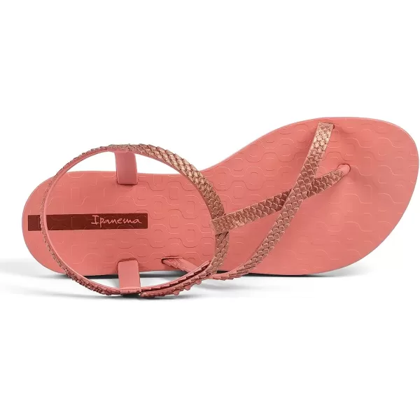 imageIpanema Womens Class Wish II Sandals  Comfortable and Trendy Strappy Sandals for Women with Metallic Snakeskin Texture and Adjustable Ankle StrapPinkMetallic Pink