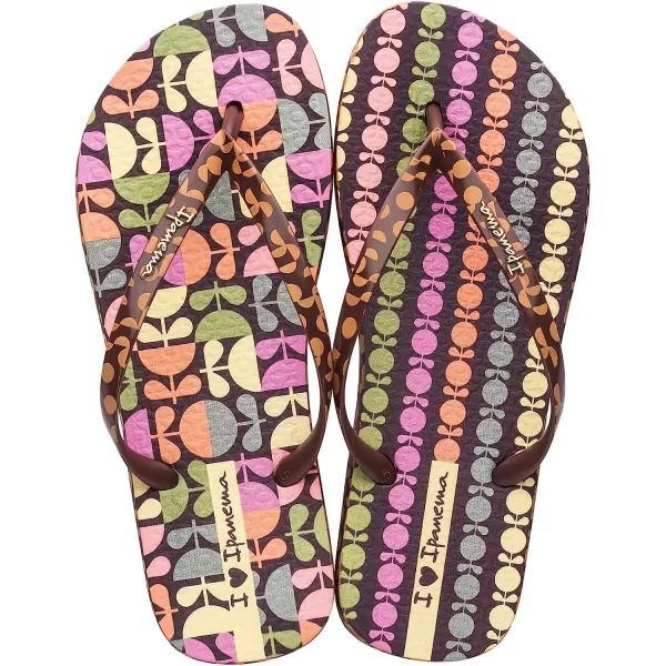 imageIpanema Womens Expression Flip Flop  Comfortable Fun amp Stylish Multi Color Summer Sandal with Anatomic Footbed amp NonSlip SoleBurgundyOrangepink