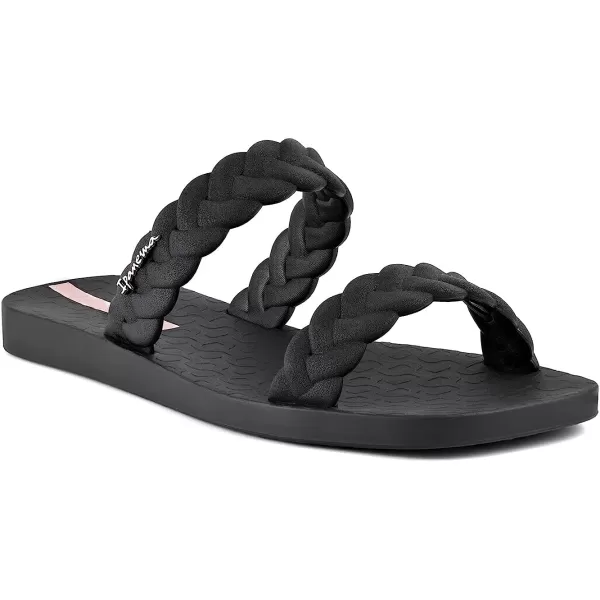 imageIpanema Womens Fever Slides  Comfortable and Trendy SlipOn Sandals Flip Flops for Women with Braided Double StrapsBlack