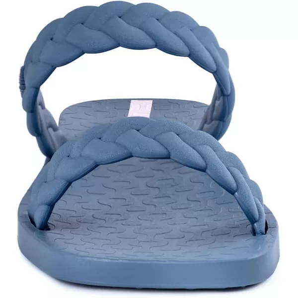 imageIpanema Womens Fever Slides  Comfortable and Trendy SlipOn Sandals Flip Flops for Women with Braided Double StrapsBlue