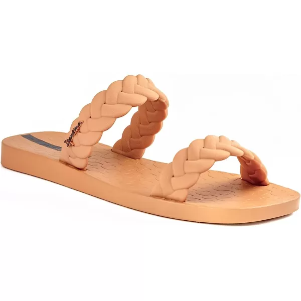 imageIpanema Womens Fever Slides  Comfortable and Trendy SlipOn Sandals Flip Flops for Women with Braided Double StrapsBrownBeige