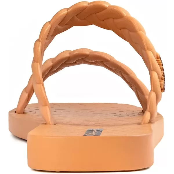 imageIpanema Womens Fever Slides  Comfortable and Trendy SlipOn Sandals Flip Flops for Women with Braided Double StrapsBrownBeige
