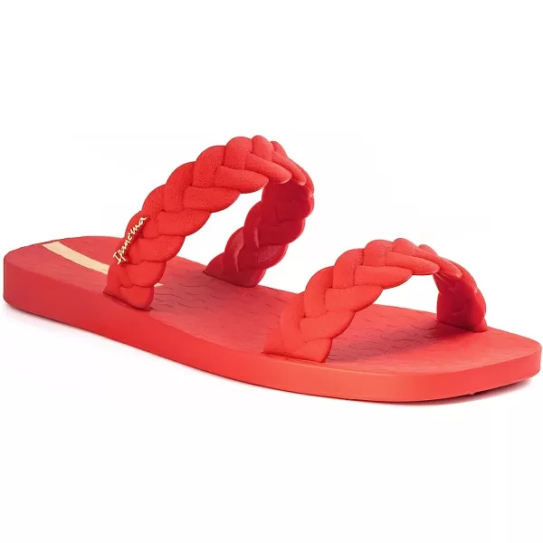 imageIpanema Womens Fever Slides  Comfortable and Trendy SlipOn Sandals Flip Flops for Women with Braided Double StrapsRed