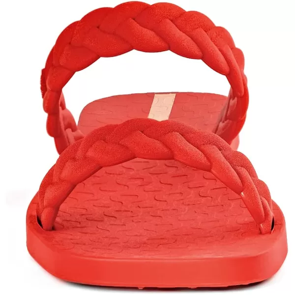 imageIpanema Womens Fever Slides  Comfortable and Trendy SlipOn Sandals Flip Flops for Women with Braided Double StrapsRed
