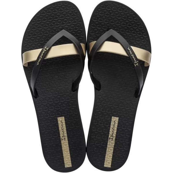 imageIpanema Womens Kirei Flip FlopsBlackGold