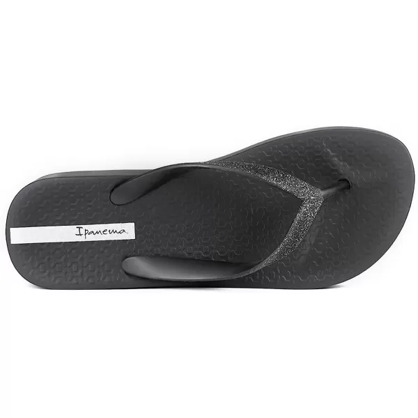 imageIpanema Womens Mesh Chic Platform Flip Flops  Comfortable and Trendy Summer Platform Sandals with Glittery Straps Anatomic Footbed amp NonSlip SoleBlackGlitter Black