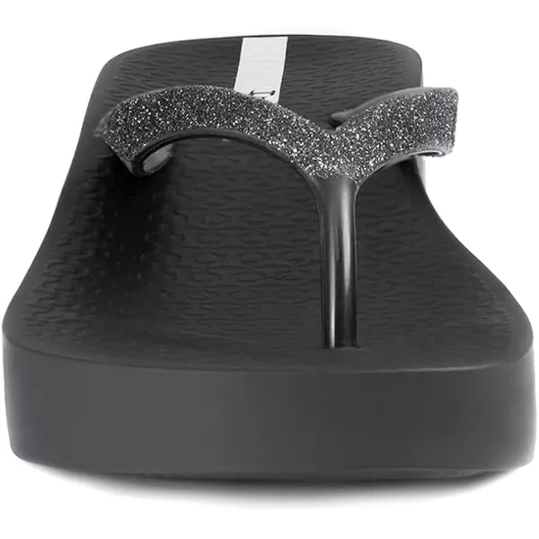 imageIpanema Womens Mesh Chic Platform Flip Flops  Comfortable and Trendy Summer Platform Sandals with Glittery Straps Anatomic Footbed amp NonSlip SoleBlackGlitter Black