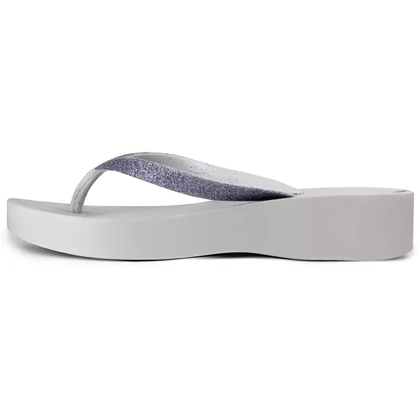 imageIpanema Womens Mesh Chic Platform Flip Flops  Comfortable and Trendy Summer Platform Sandals with Glittery Straps Anatomic Footbed amp NonSlip SoleGreyGlitter Grey