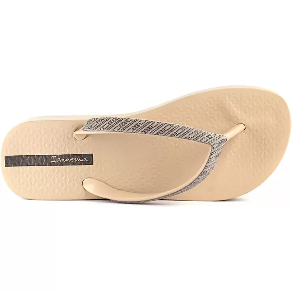 imageIpanema Womens Mesh VIII Platform Flip Flops  Comfortable amp Trendy Summer Platform Sandals with Embellished Straps Anatomic Footbed amp NonSlip SoleBeigeSilver