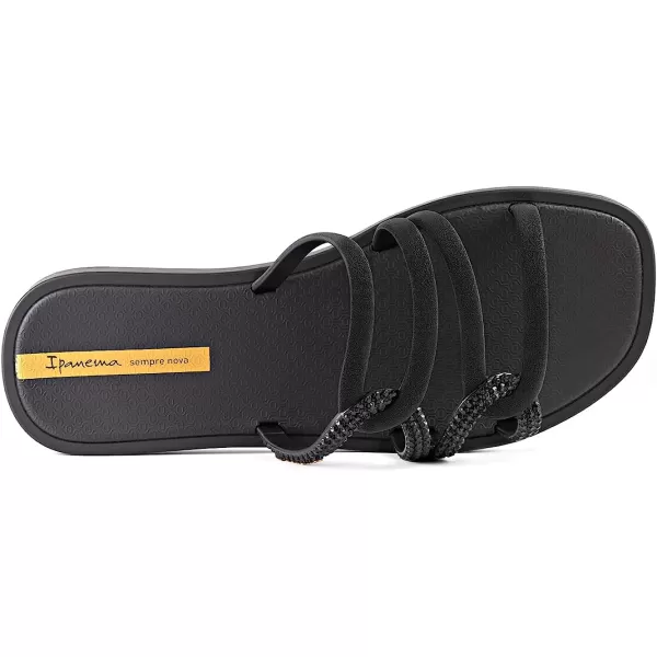 imageIpanema Womens Solar Slides  Comfortable and Stylish SlipOn Sandals Flip Flops for Women with Interlacing and Looping Woven StrapsBlack