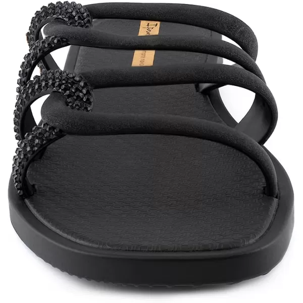 imageIpanema Womens Solar Slides  Comfortable and Stylish SlipOn Sandals Flip Flops for Women with Interlacing and Looping Woven StrapsBlack