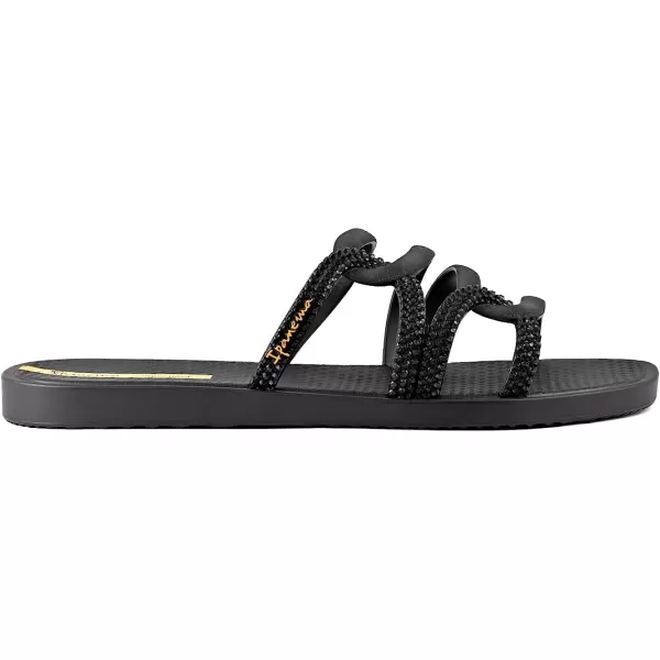imageIpanema Womens Solar Slides  Comfortable and Stylish SlipOn Sandals Flip Flops for Women with Interlacing and Looping Woven StrapsBlack