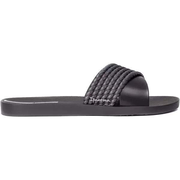imageIpanema Womens Street II Slides  Comfortable and Trendy SlipOn Sandals Flip Flops for Women with Wide Minimalist Crisscross UpperBlackBlack