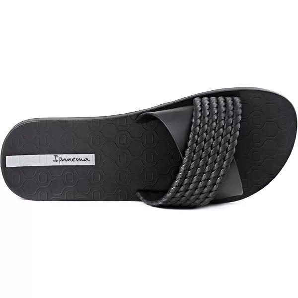 imageIpanema Womens Street II Slides  Comfortable and Trendy SlipOn Sandals Flip Flops for Women with Wide Minimalist Crisscross UpperBlackBlack