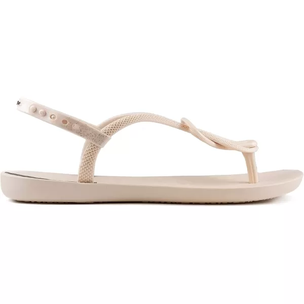 imageIpanema Womens Trendy Sandals  Comfortabe and Stylish TStrap Flat Sandals with Adjustable Ankle Strap ClosureBeigeBeige