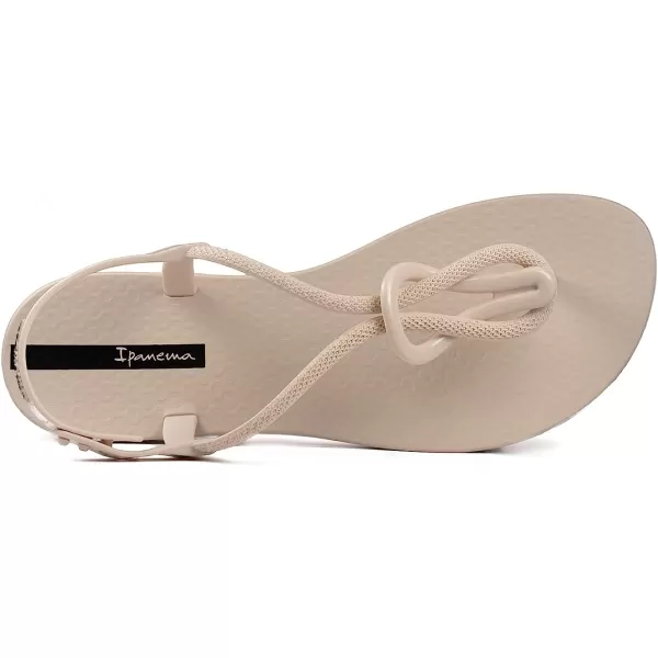 imageIpanema Womens Trendy Sandals  Comfortabe and Stylish TStrap Flat Sandals with Adjustable Ankle Strap ClosureBeigeBeige