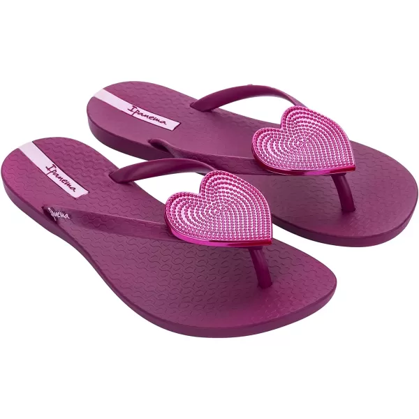 imageIpanema Womens Wave Heart Flip Flop  Comfortable amp Stylish Summer Sandal with Metallic Heart Embellishment Anatomic Footbed amp NonSlip SoleLilacPink