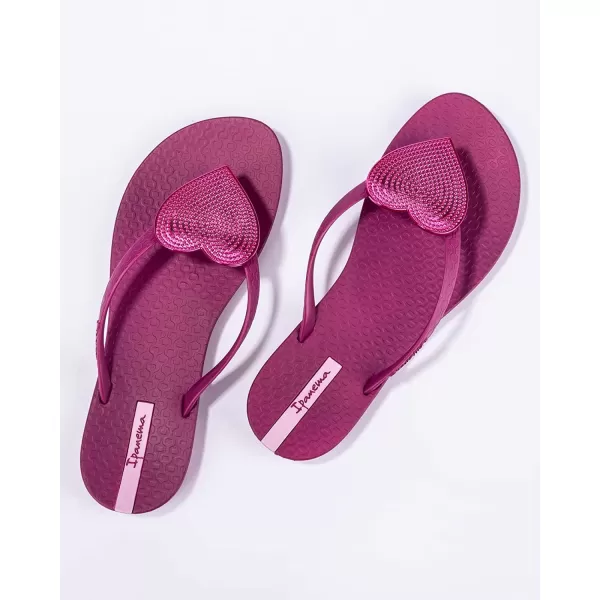 imageIpanema Womens Wave Heart Flip Flop  Comfortable amp Stylish Summer Sandal with Metallic Heart Embellishment Anatomic Footbed amp NonSlip SoleLilacPink