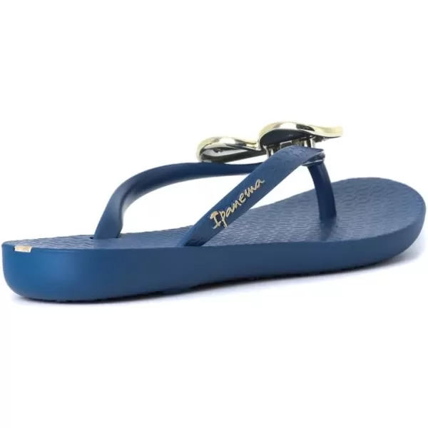imageIpanema Womens Wave Heart Flip Flop  Comfortable amp Stylish Summer Sandal with Metallic Heart Embellishment Anatomic Footbed amp NonSlip SoleNavyGold