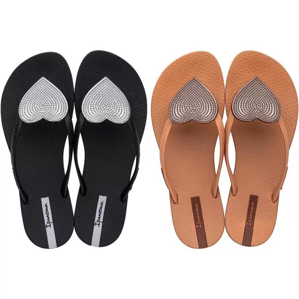 imageIpanema Wave Heart Womens Flip Flops One Black One Brown Size 7 BundleIpanema Wave Heart Womens Flip Flops One Black One Brown Size 7 Bundle