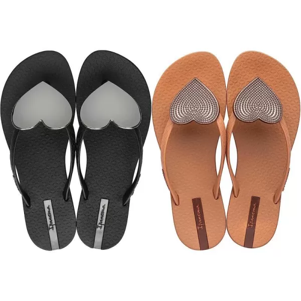 imageIpanema Wave Heart Womens Flip Flops One Black One Brown Size 9 BundleIpanema Wave Heart Womens Flip Flops One Black One Brown Size 9 Bundle