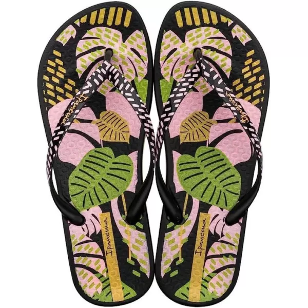 imageIpanema Womens Ana Nature VII Flip Flop  Comfortable amp Stylish Summer Sandal with Anatomic Footbed amp NonSlip SoleBlackPinkGreen