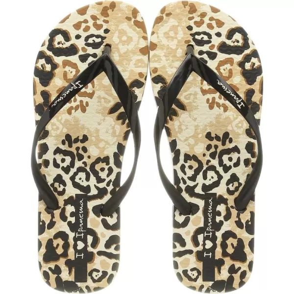 imageIpanema Womens Animal Print Flip Flops  Comfortable amp Trendy Summer Sandals with Animal Print Anatomic Footbed amp NonSlip SoleBeige Black